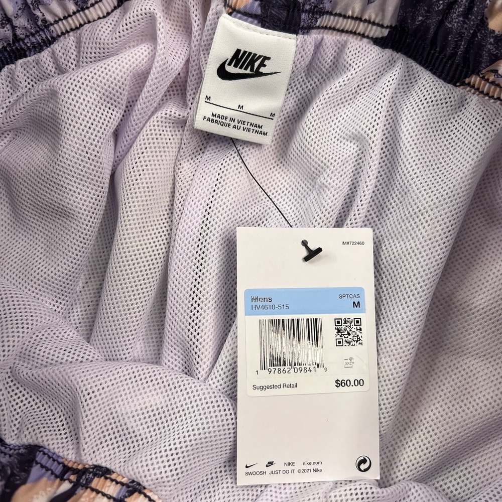 $60 NWT Nike Club Drawstring Flow Woven Shorts MEDIUM Tropical Print HV4610-515 - Picture 6 of 8